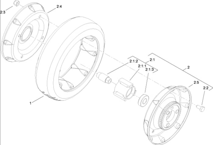 Hayter 21 Inch Heavy Duty - 455E (455E280000001 - 455E280999999) - Wheel - Tire Assembly No. 115-3813