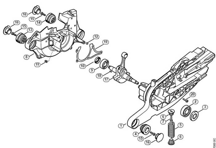 Genuine Stihl TS800 / A - Crankcase