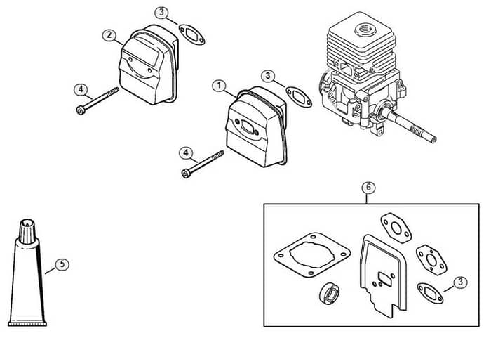 Genuine Stihl KM55 R / G - Muffler