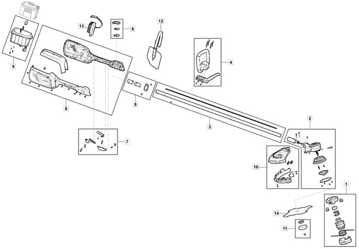 MBC 50 Li - 2021-2022 - 278200003/M21 - Mountfield Brushcutter Main Assembly Diagram