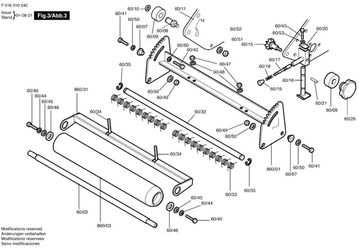 Atco Royale 24 IC - F016310542 - Front Roller Assembly
