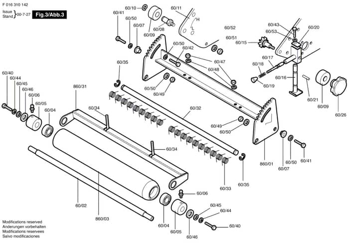 Atco Royale 24 - F016310142 - Front Roller Assembly