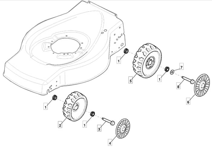 HP180 - 2015-2018 - 299174623/M15 - Mountfield Rotary Mower Wheels Diagram