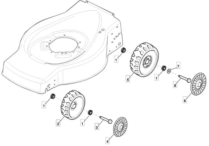 HP45 H - 2016-2017 - 299014633/BQ - Mountfield Rotary Mower Wheels Diagram