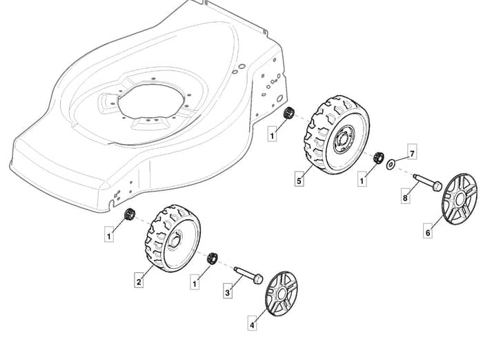 HP454 - 2013-2014 - 299194643/BQ - Mountfield Rotary Mower Wheels Diagram