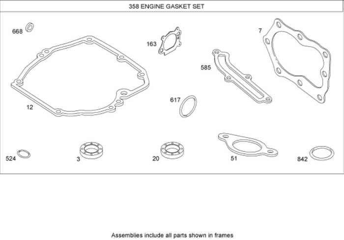 Hayter R48 - 446E (280000001 - 280999999) - Gasket Kit B&S 126T02-1841-B1