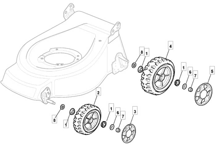 S421 HP - 2011-2012 - 294434043/M11 - Mountfield Rotary Mower Wheels Diagram
