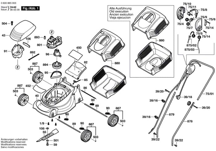 Qualcast Easi Trak 32 - F016506042 - Main Assembly