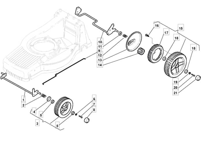MB532 SB - 2005 - 12-9686-90 - Mountfield Rotary Mower Wheels Diagram