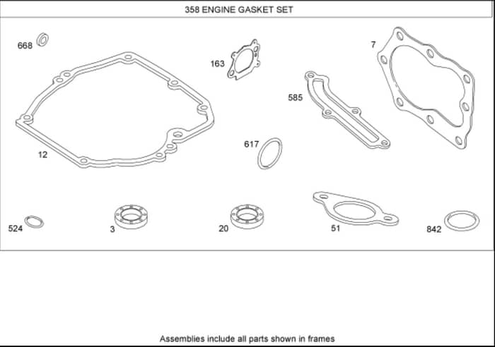 Hayter R48 - 447E (290000001 - 290999999) - Engine Gasket Set B&S 126T05-1840-B1