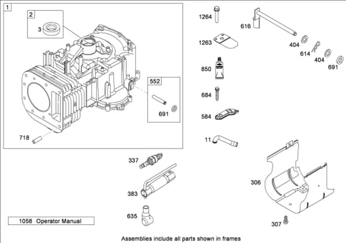 Hayter RT380H - 135E (135E280000001 - 135E280999999) - Cylinder Assy B&S 31E777-0130-E1