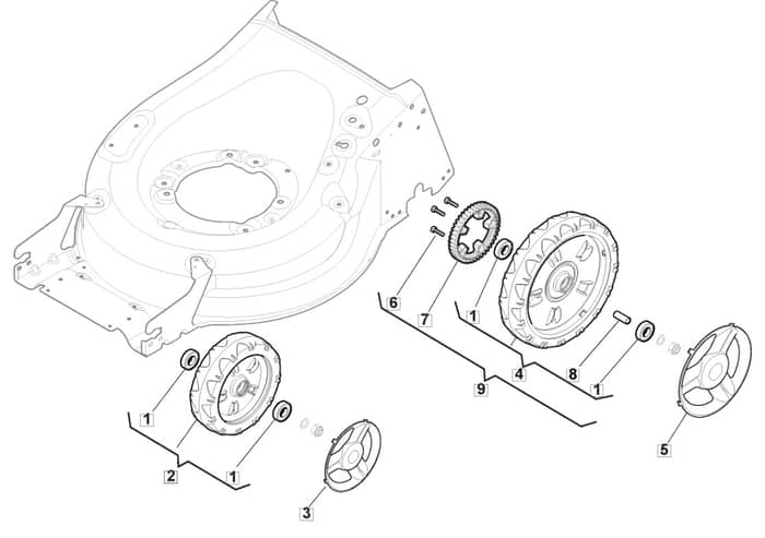 HW531 PD V - 2022 - 294557843/CPL - Mountfield Rotary Mower Wheels Diagram