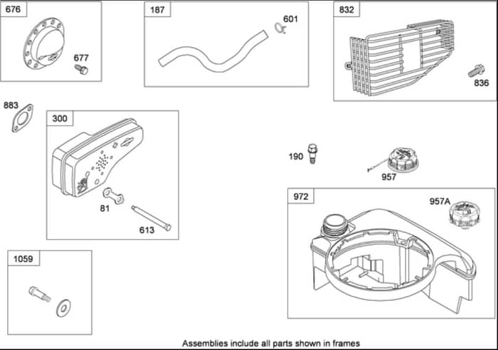 Hayter R53A - 449E (449E290000001 - 449E290000999) - Fuel Tank Assy B&S 126T05-0239-B1