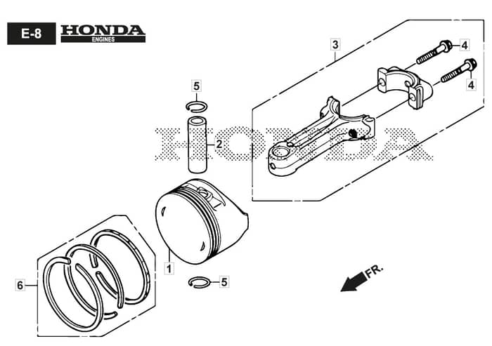 HP425 - 2019-2021 - 2L0431038/M19 - Mountfield Rotary Mower Piston Diagram