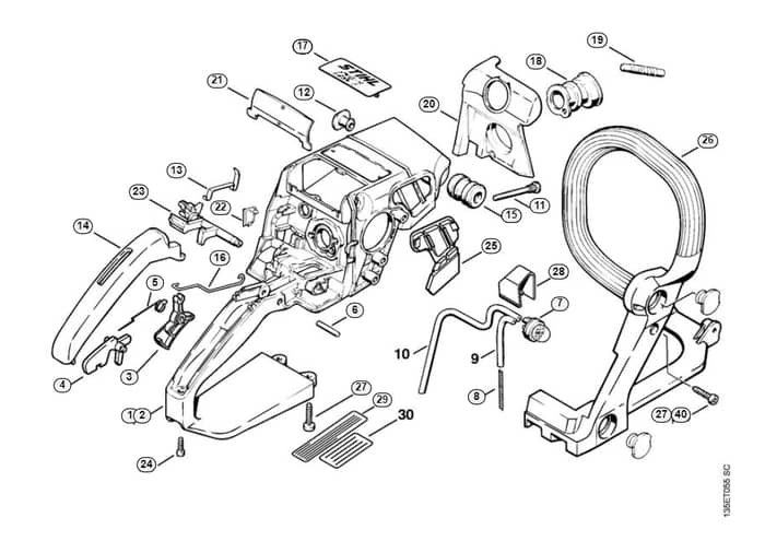 Stihl 025 Handle Housing - O-Group
