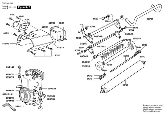 Atco Balmoral 17S - F016308842 - Front Roller Assembly