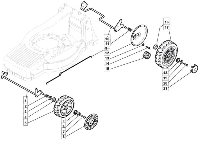 M5530 PD - 2008 - 292552033/M08 - Mountfield Rotary Mower Wheels Diagram