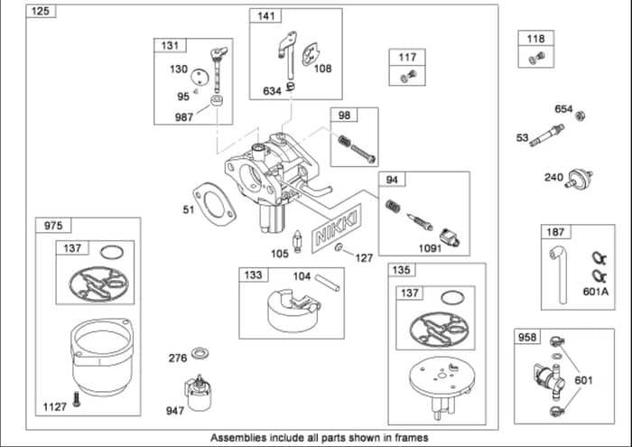 Hayter RT380H - 135E (135E280000001 - 135E280999999) - Carb (Nikki) B&S 31E777-0130-E1