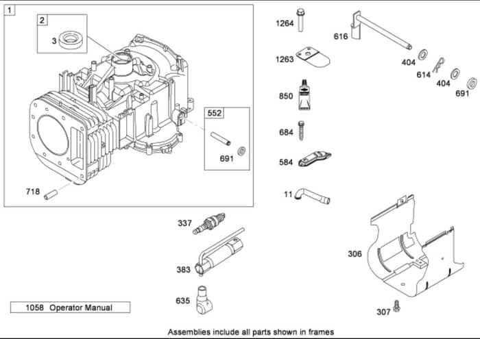 Hayter RT380H - 135E (135E290000001 - 135E290999999) - Cylinder Assy B&S 31E777-0130-E1