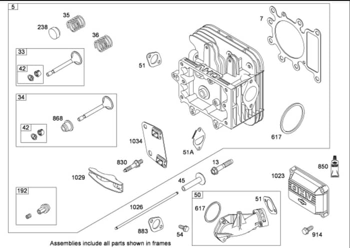 Hayter RT380H - 135E (135E290000001 - 135E290999999) - Cylinder Head B&S 31E777-0130-E1