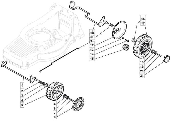 M63 PD ES - 2008 - 292552543/UM8 - Mountfield Rotary Mower Wheels Diagram