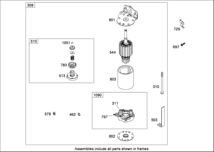Hayter RT380H - 135E (135E290000001 - 135E290999999) - Starter Assy B&S 31E777-0130-E1