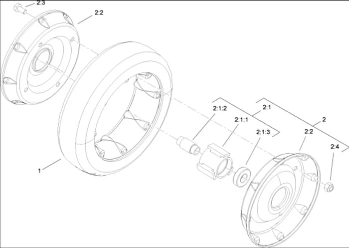 Hayter 21 Inch Heavy Duty - 455E (455E280000001 - 455E280999999) - Wheel - Tire Assembly No. 115-3849