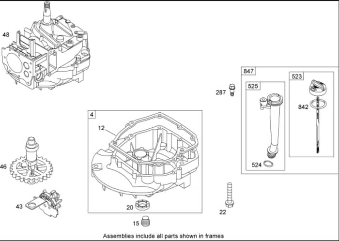 Hayter R48 - 447E (290000001 - 290999999) - Crankcase Assy B&S 126T05-1840-B1