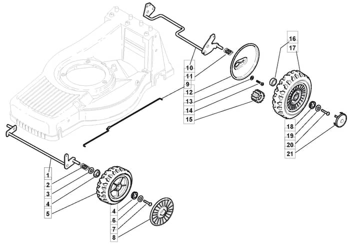 M5510 PD ES - 2009 - 292552543/M09 - Mountfield Rotary Mower Wheels Diagram