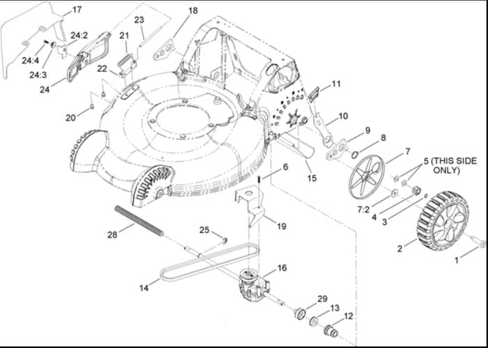 Hayter R53A - 449E (449E290001000 - 449E290999999) - Rear Wheel - Transmission Assy