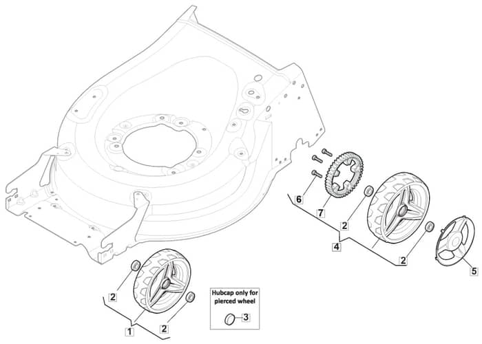 HW531 PD - 2016-2018 - 294556843/M16 - Mountfield Rotary Mower Wheels Diagram