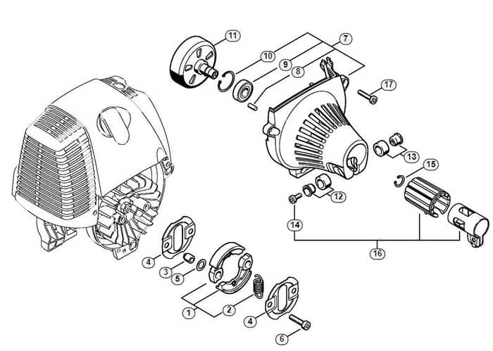 Genuine Stihl KM110 R / E - Clutch, Fan housing