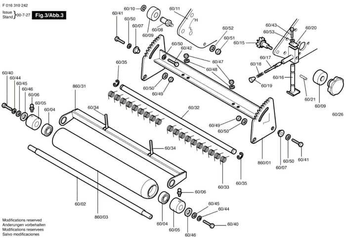 Atco Royale 30 - F016310242 - Front Roller Assembly
