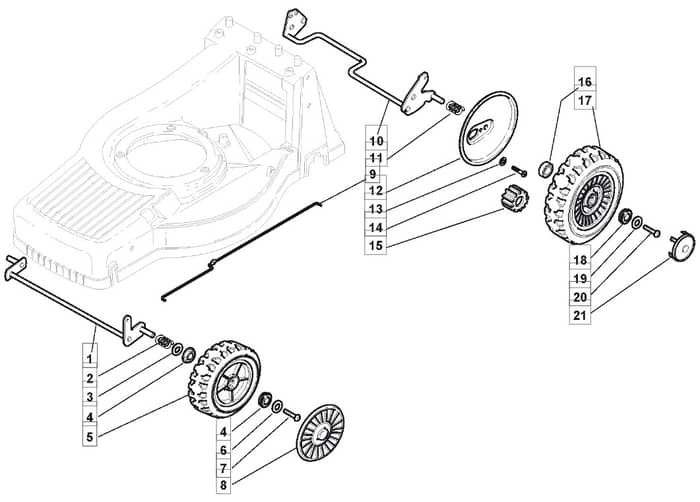 M61 PD - 2007 - 292552043/MO6 - Mountfield Rotary Mower Wheels Diagram