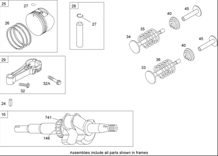 Hayter R48 - 446E (280000001 - 280999999) - Crankshaft Assy B&S 126T02-1841-B1