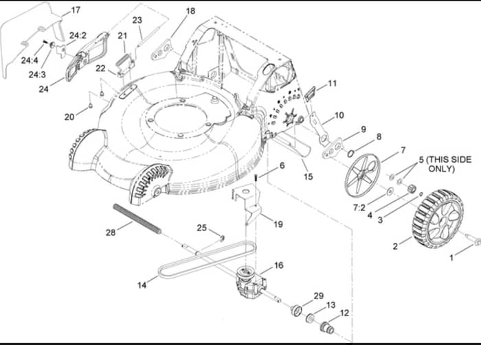 Hayter R53A - 449E (449E290000001 - 449E290000999) - Rear Wheel - Transmission Assy