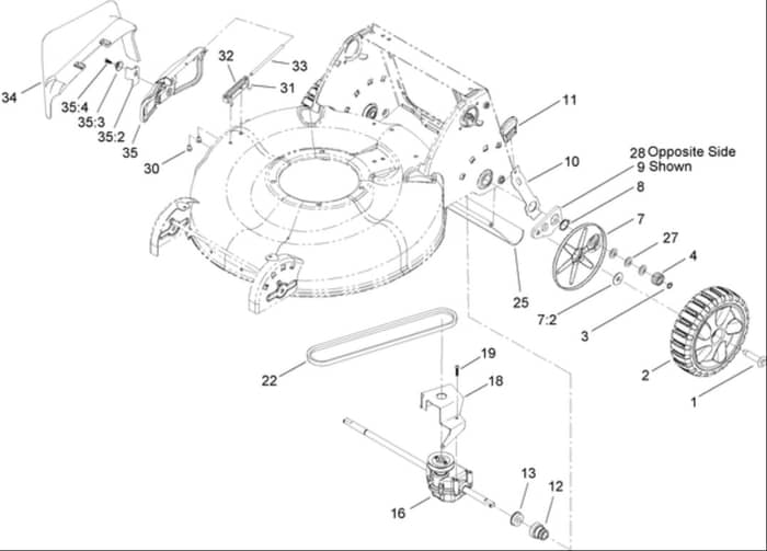 Hayter R53S - 448E (448E290001000 - 448E290999999) - Rear Wheel - Transmission Assy