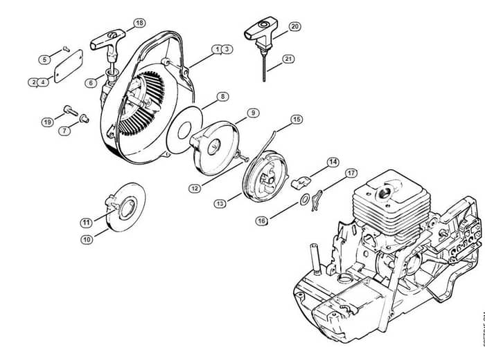 Genuine Stihl TS350 / D - Rewind starter