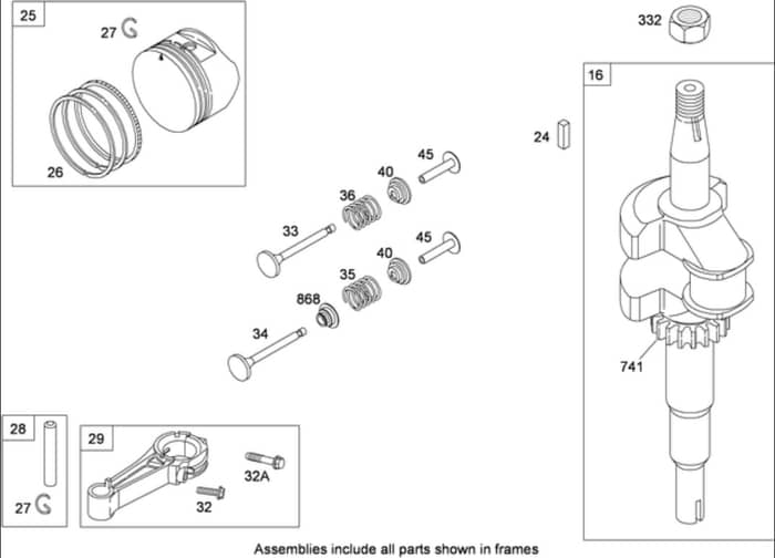 Hayter R53S - 448E (448E290000001 - 448E290000999) - Crankshaft Assy B&S 126T05-0239-B1