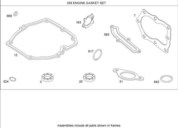 Hayter R48 - 447T (447T280T00001 - 447T280T99999) - Engine Gasket Set B&S 126T05-1840-B1