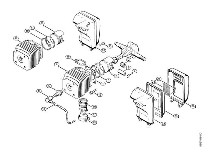 Stihl 045 Ave Cylinder, Piston - B-Group