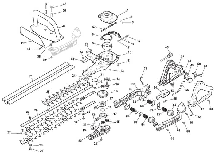 MHM 2622 - 2010-2012 - 251460003/MO9 - Mountfield Hedge Trimmer Blade Diagram