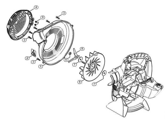 Genuine Stihl SH86 C-E D / P - Fan Housing Outer, Fan Wheel