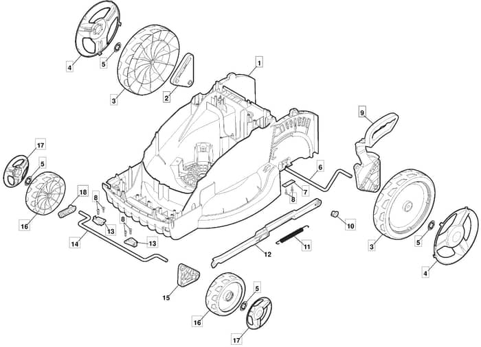 EL 380 - 2014 - 294380063/BQ - Mountfield Rotary Mower Wheels Diagram