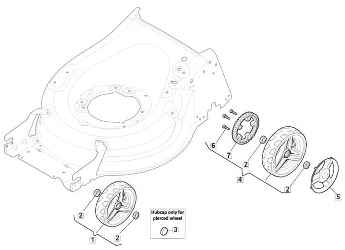 HW531 PD V - 2020-2022 - 294557823/CPL - Mountfield Rotary Mower Wheels Diagram