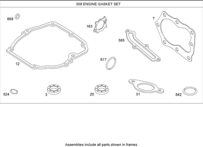 Hayter R48 - 447E (280000001 - 280999999) - Engine Gasket Set B&S 126T05-1840-B1