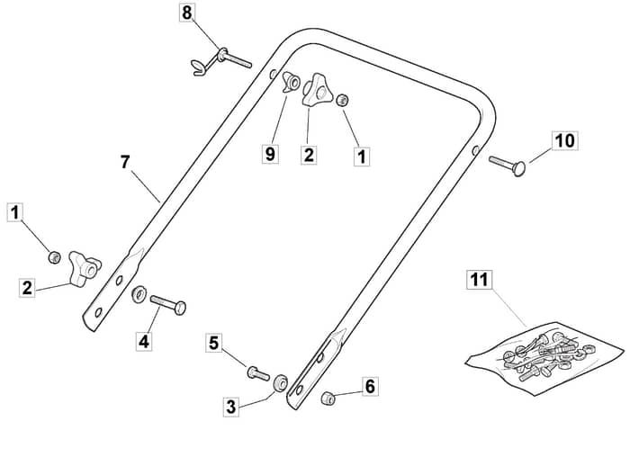 S422 PD - 2010 - 294435138/M10 - Mountfield Rotary Mower Lower Handle Diagram