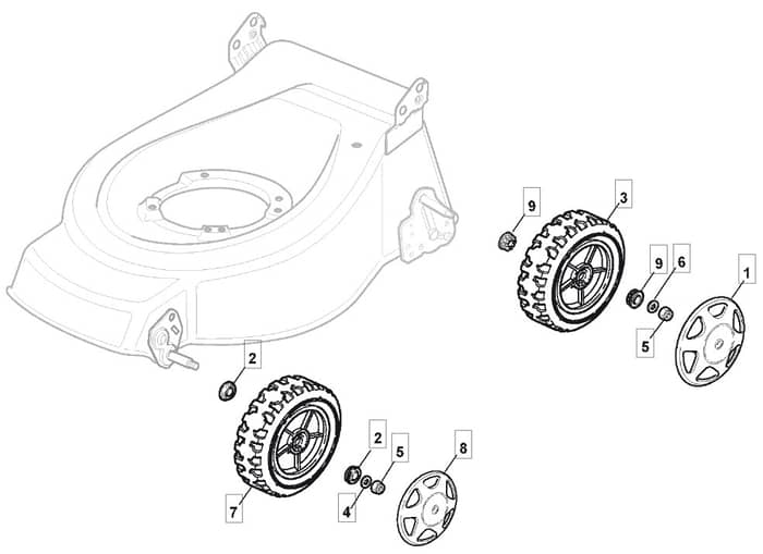 HP470 - 2005 - 293516028/BQ - Mountfield Rotary Mower Wheels Diagram