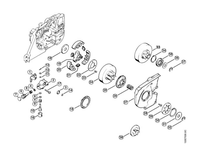 Stihl 048 Av Oil Pump, Clutch - H-Group
