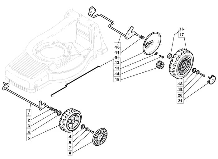M5030 PD - 2009 - 292502033/M09 - Mountfield Rotary Mower Wheels Diagram